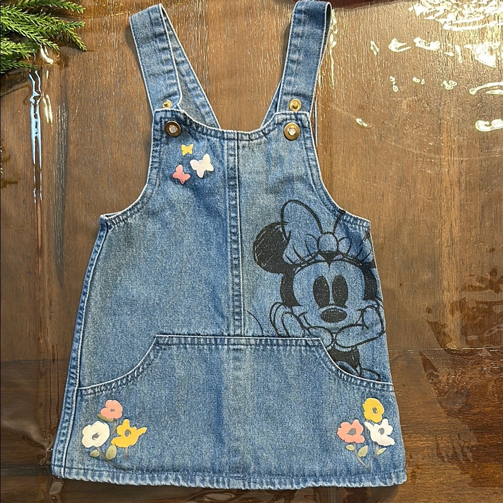 Disney Denim Kids Overall Dress - Blue